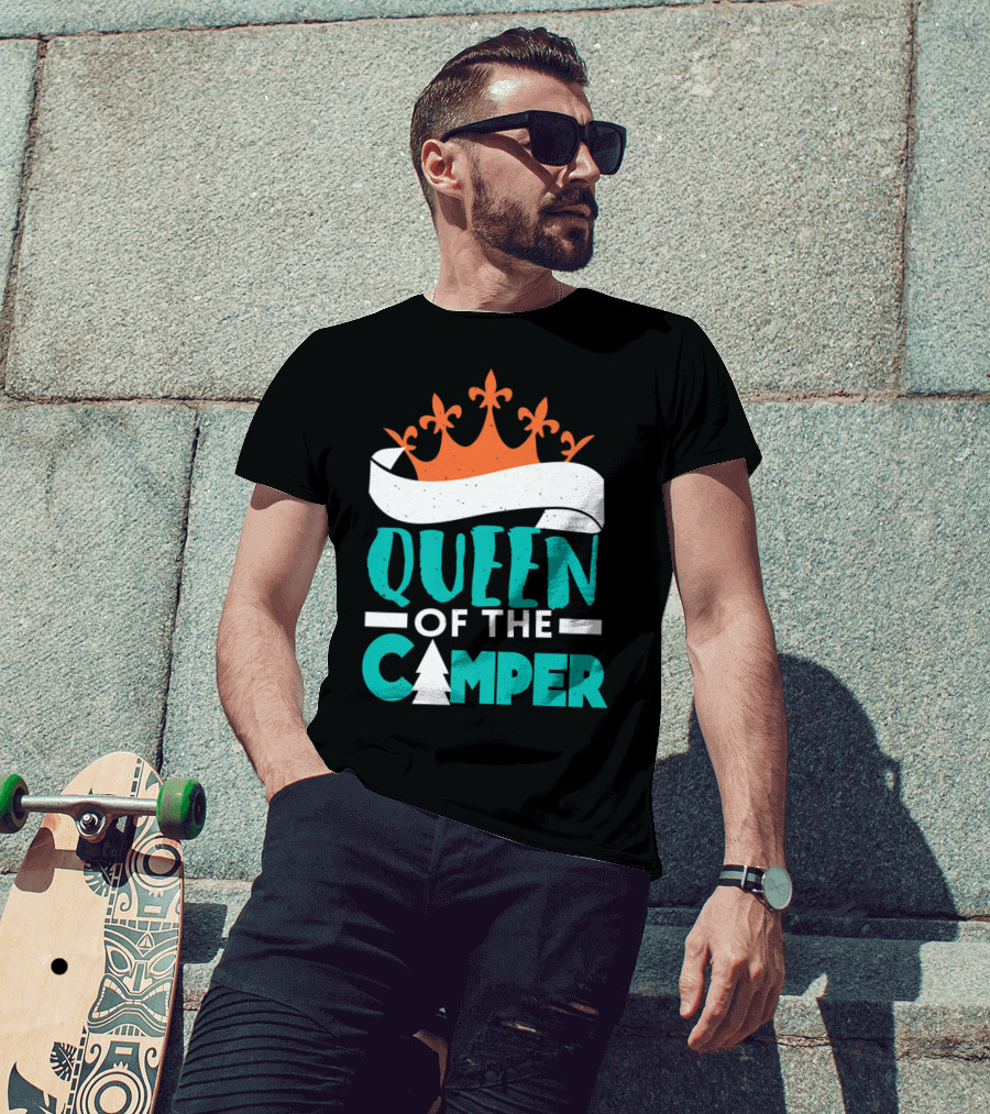 Queen Of The Camper Rv Crown Tree T-Shirt