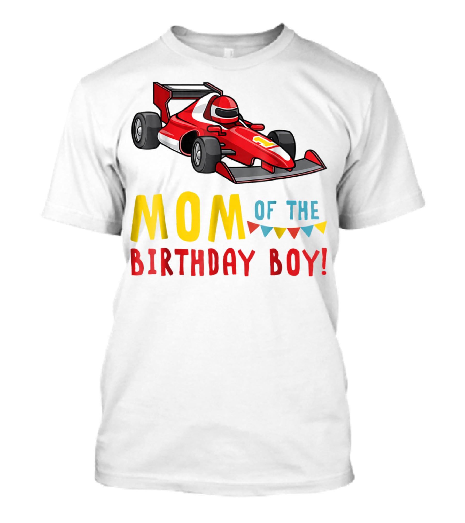 Mom Of The Birthday Boy Racer Car T-Shirt