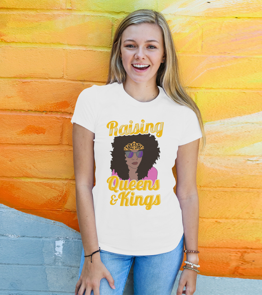 Raising Queens And Kings Afro Mama Tiara Sunglasses T-Shirt