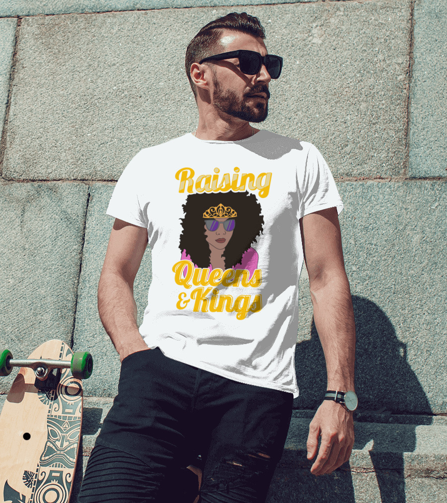 Raising Queens And Kings Afro Mama Tiara Sunglasses T-Shirt