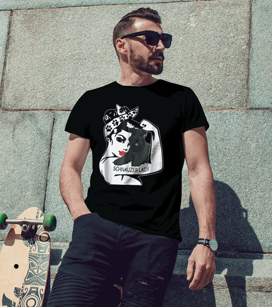 Schnauzer Strong Lady Mom Funny Birthday T-Shirt
