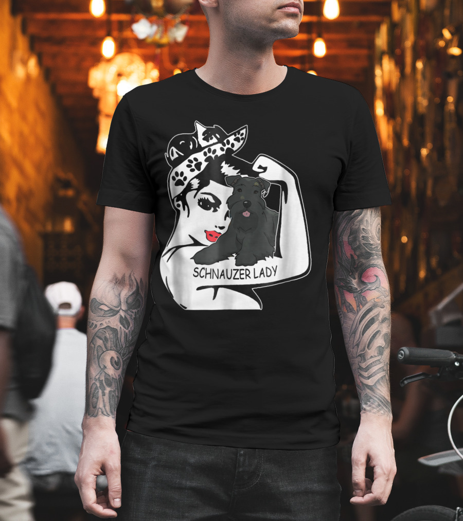 Schnauzer Strong Lady Mom Funny Birthday T-Shirt