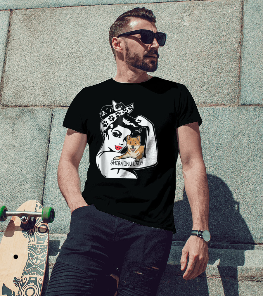 Shiba Inu Lady Strong Mom Birthday Funny T-Shirt