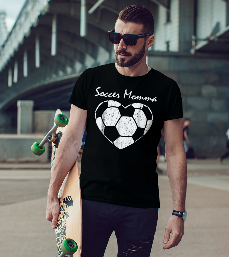 Soccer Momma Heart Graphic Soccer T-Shirt
