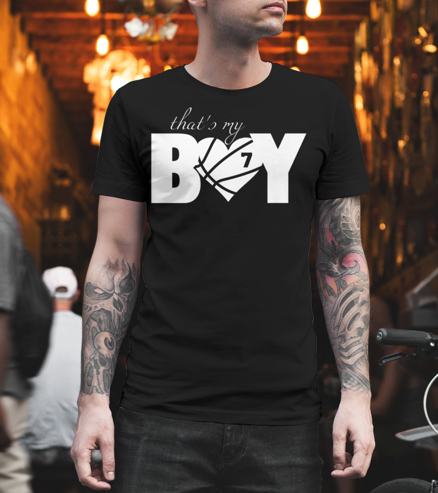 That's My Boy 7 Basketball Heart Design for Mom and Dad T-Shirt