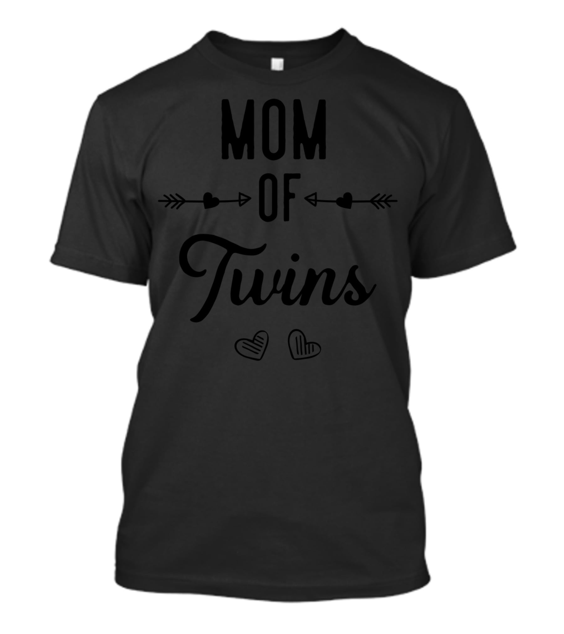 MOM OF TWINS Funny Mama Of Multiples With Arrows And Hearts T-Shirt