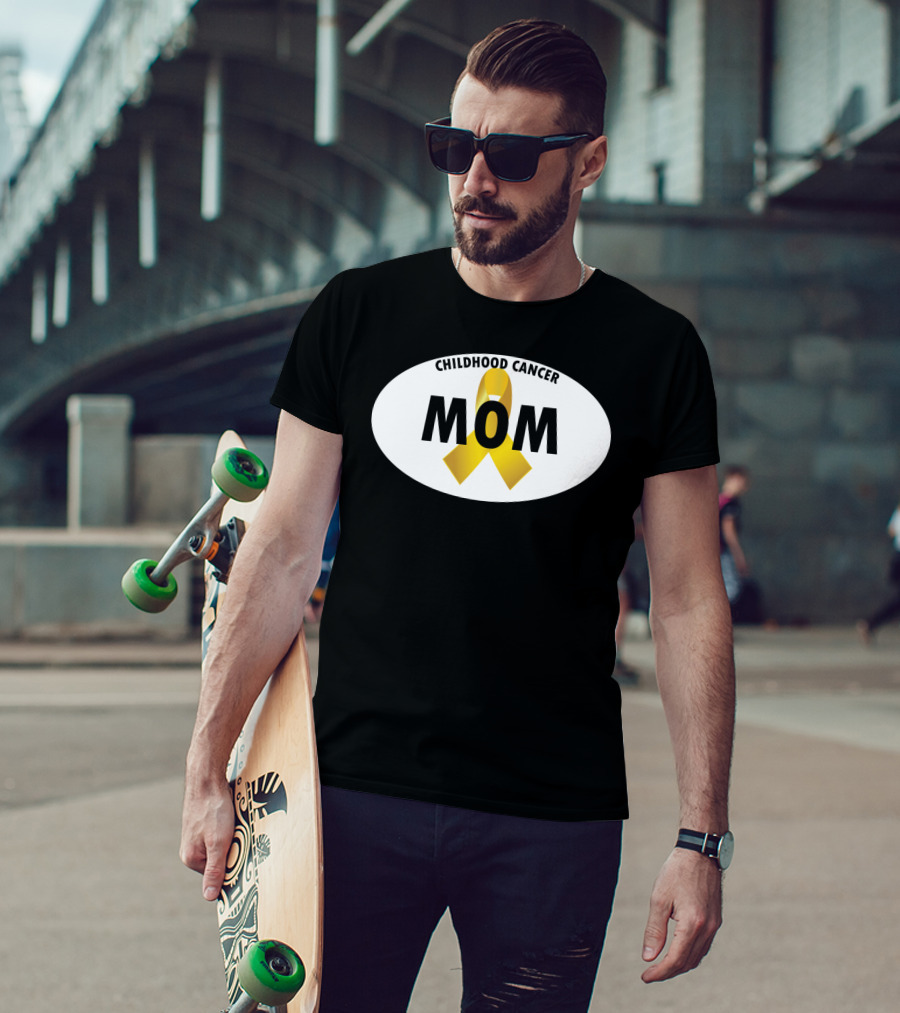 Childhood Cancer Mom Yellow Ribbon Awareness T-Shirt