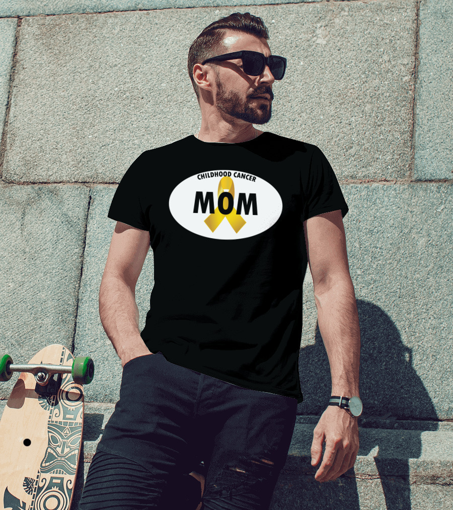 Childhood Cancer Mom Yellow Ribbon Awareness T-Shirt