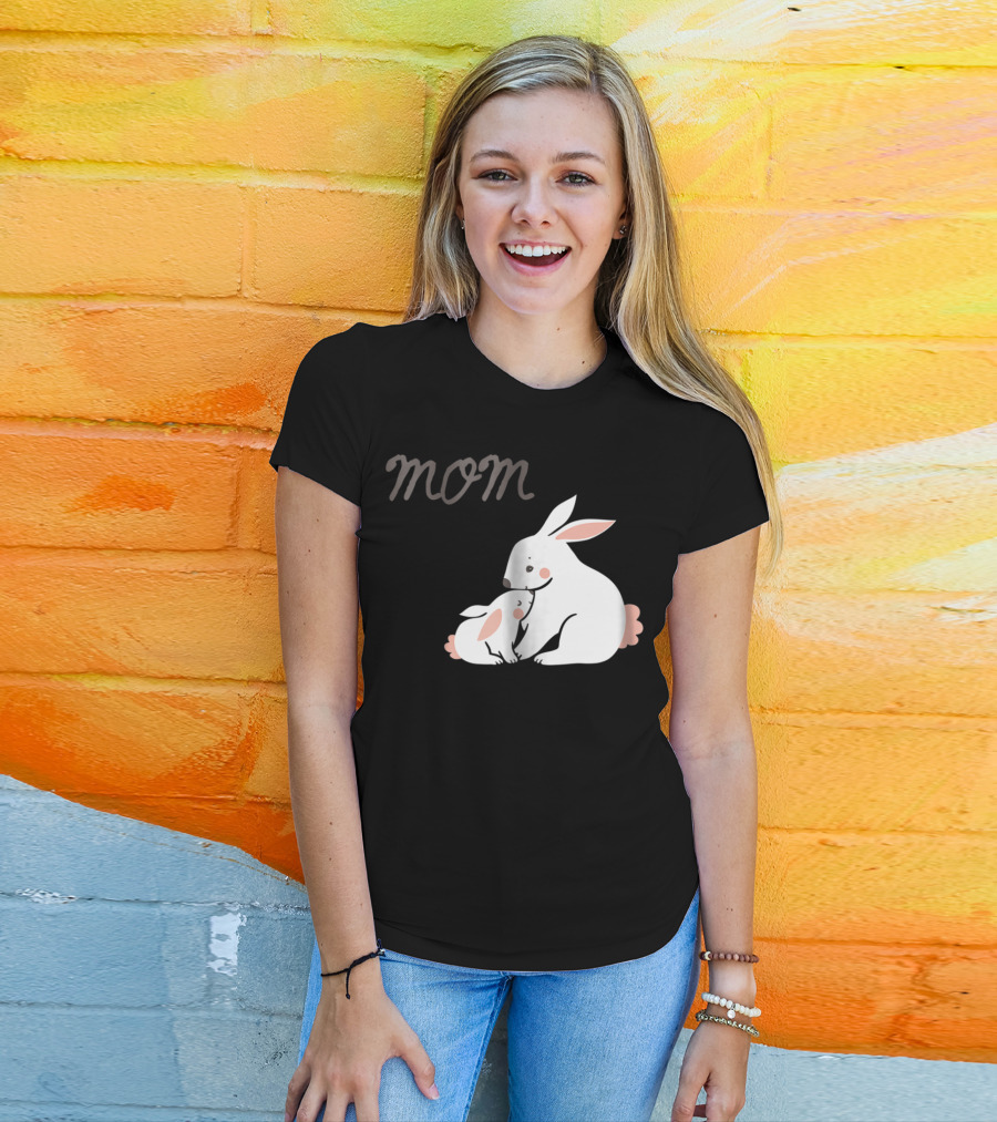 Mom Bunny And Child Hugging T-Shirt
