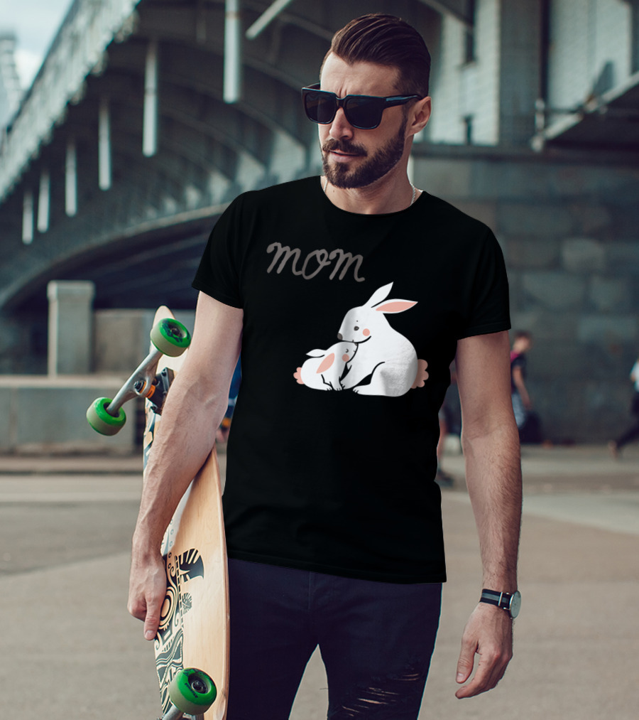 Mom Bunny And Child Hugging T-Shirt
