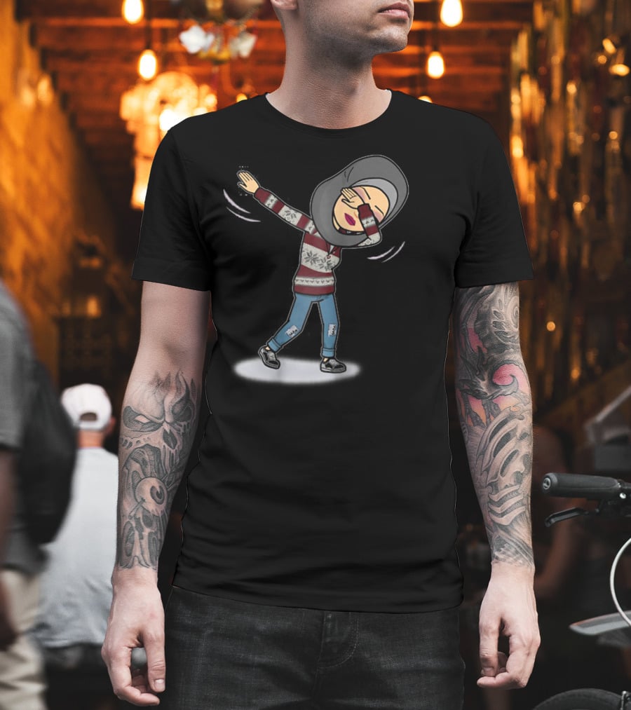 Dabbing Muslim Mom in Hijab Winter T-Shirt