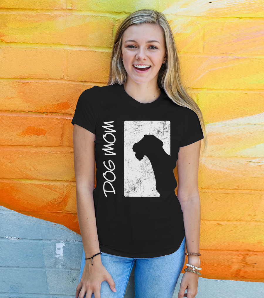 Dog Mom Airedale Terrier Silhouette S72 T-Shirt