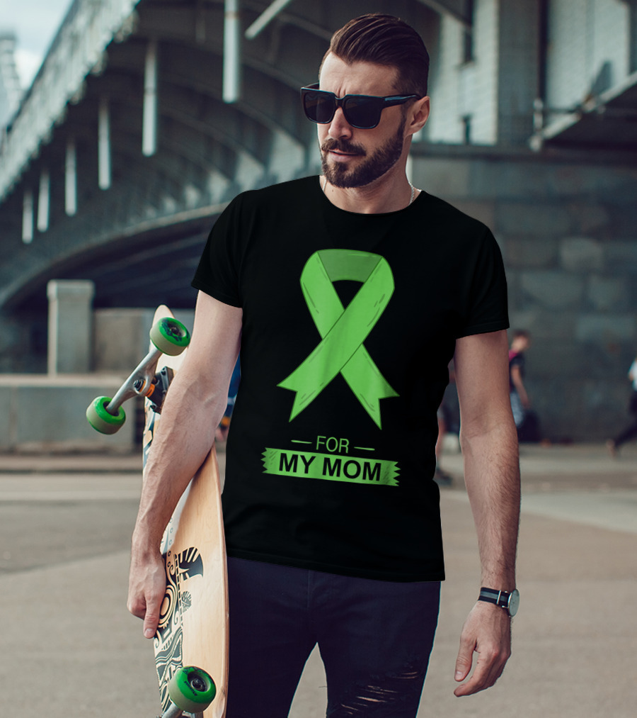 Bile Duct Cancer Aware Green Ribbon For My Mom T-Shirt