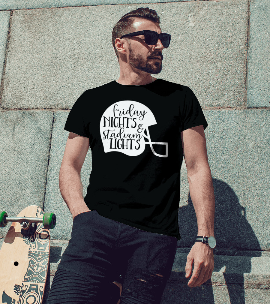 Friday Nights Stadium Lights Football Helmet Mom Mama Fan 3 T-Shirt