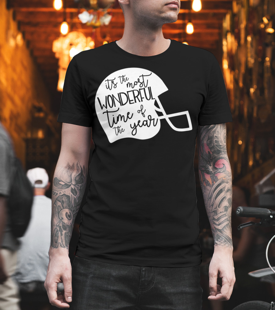 It's The Most Wonderful Time Of The Year Football Helmet Mom Mama Fan4 T-Shirt