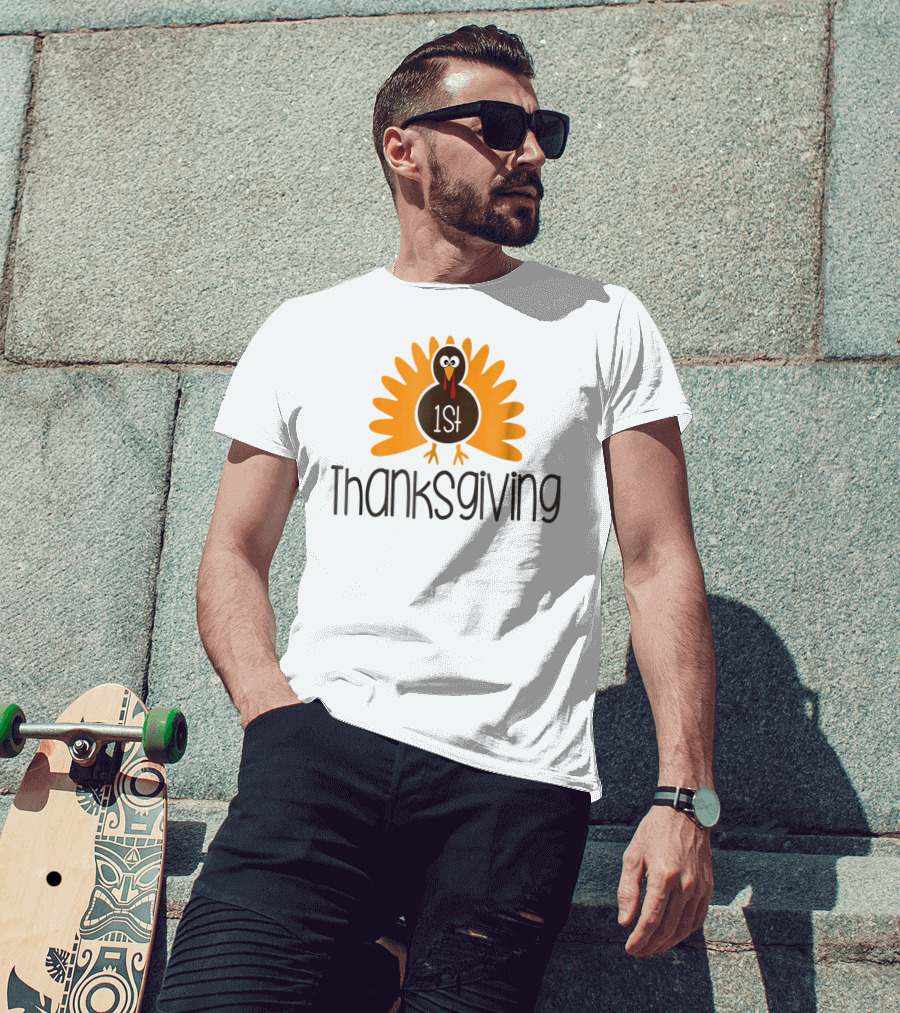 1st Thanksgiving Turkey Pregnant Baby T-Shirt