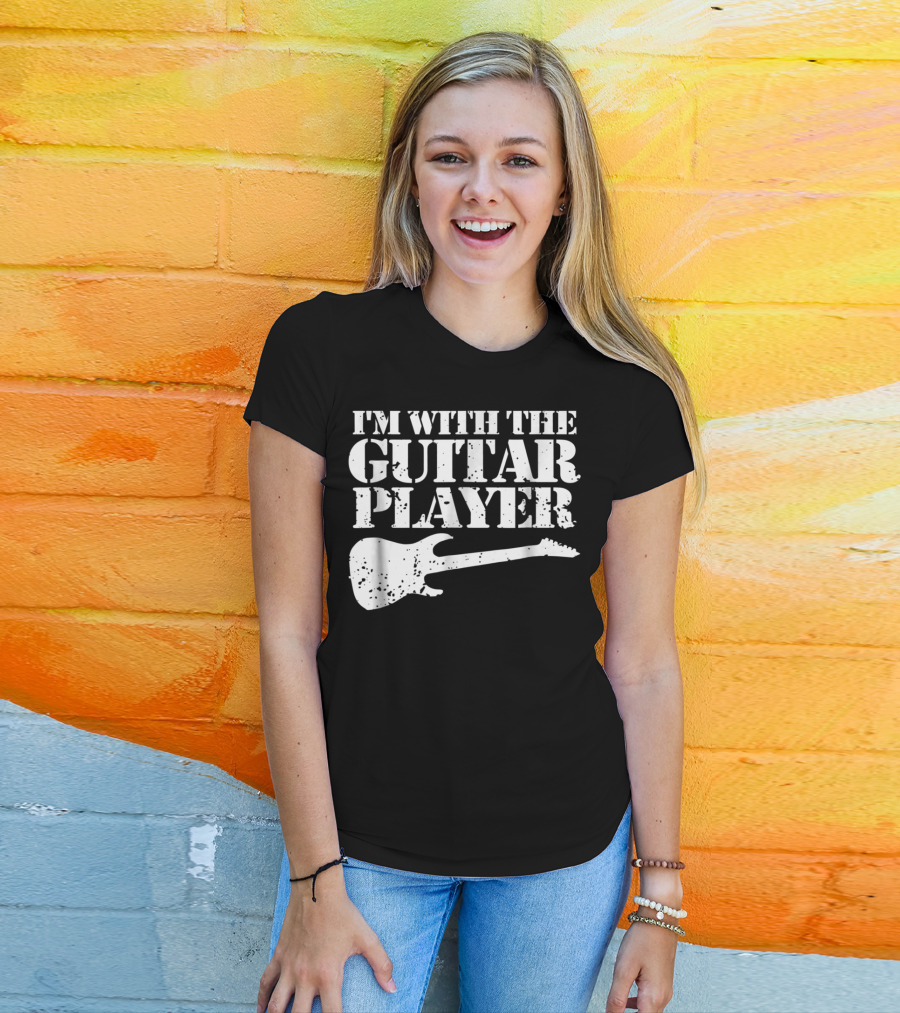 I'm With The Guitar Player Funny Cool Musician Wife Mom Dad8 T-Shirt