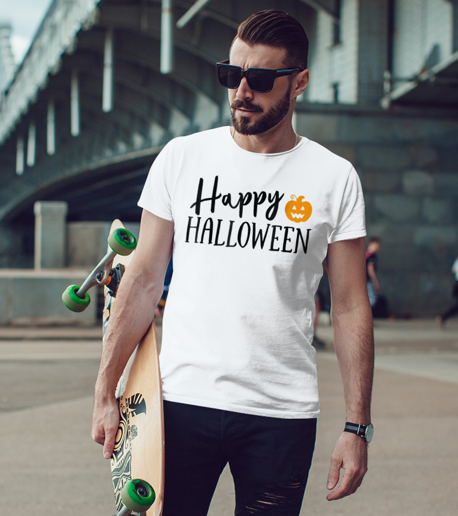 Happy Halloween Pumpkin Kids Teacher Mom Wife Dad T-Shirt