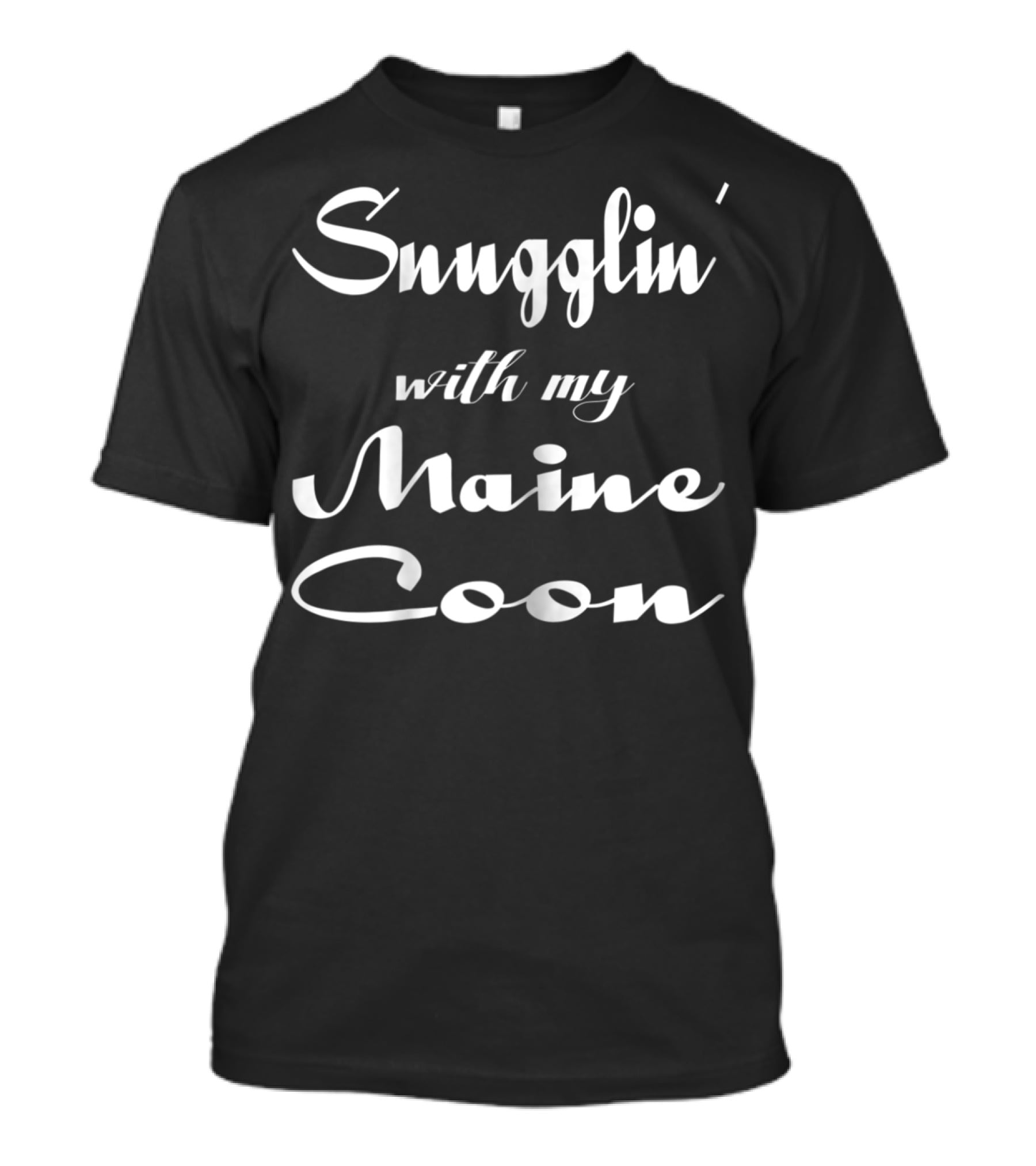 Snugglin' With My Maine Coon Cat Mom Cat Lover Mama T-Shirt