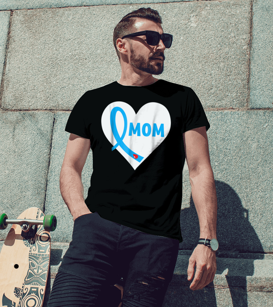 Proud Mom Mama Mother Of A Type 1 2 Diabetes Diabetic Heart T-Shirt