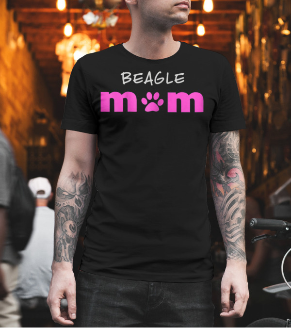 Beagle Mom Paw Prints T-Shirt Beagle Mom Paw Prints T-Shirt