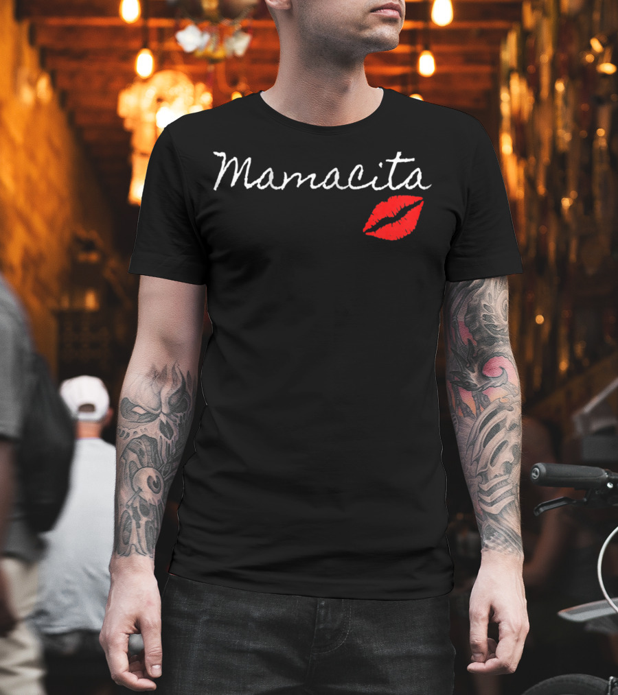 Mamacita Funny Cute USAMexican with Red Lips T-Shirt