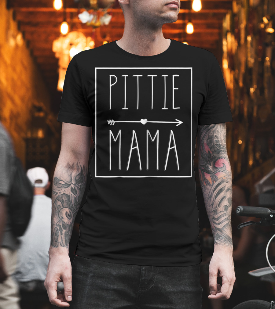Pittie Mama Arrow Heart Pitbull Mom For Women T-Shirt