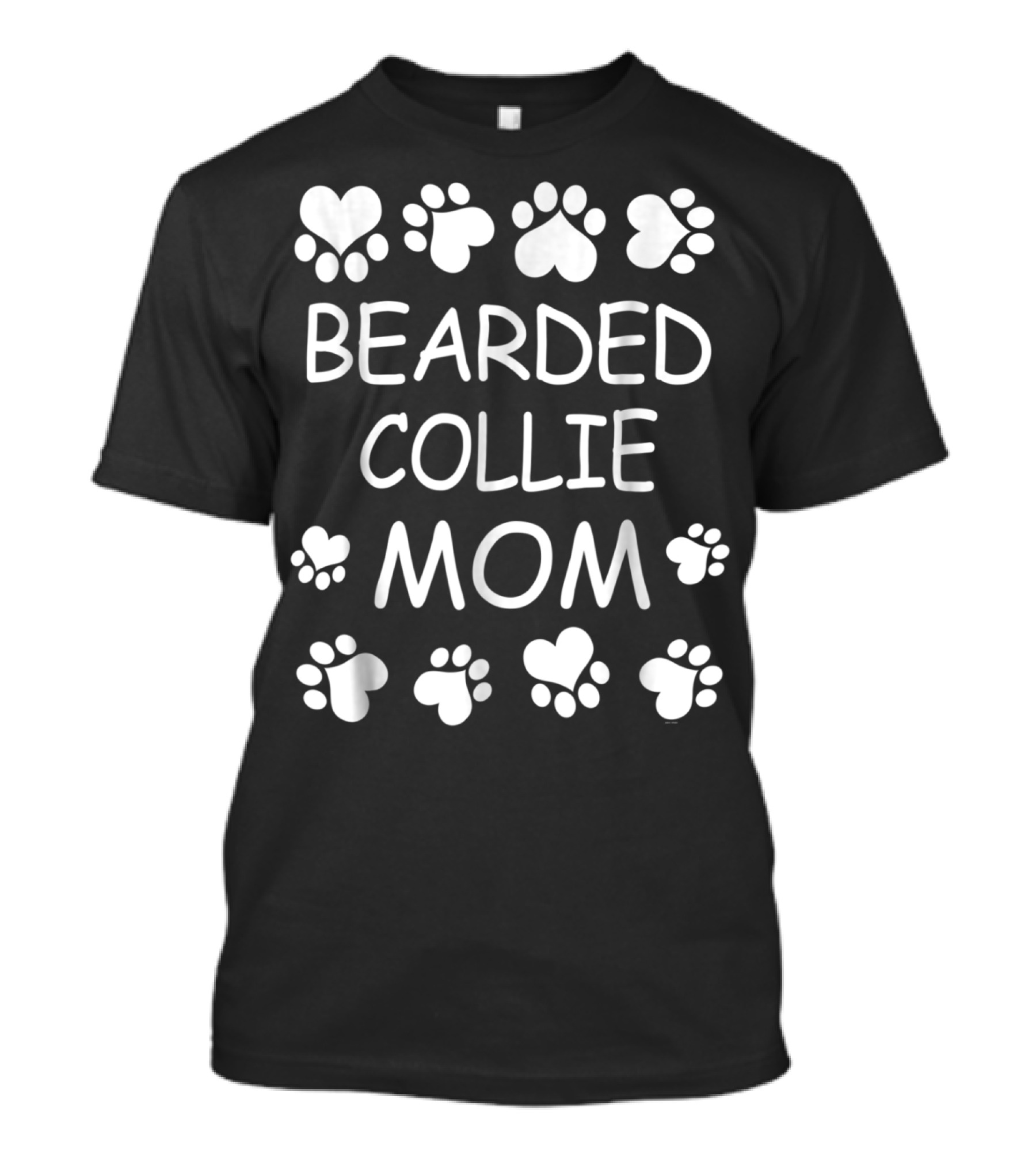 Bearded Collie Mom Paw Heart Lover For Christmas Birthday T-Shirt