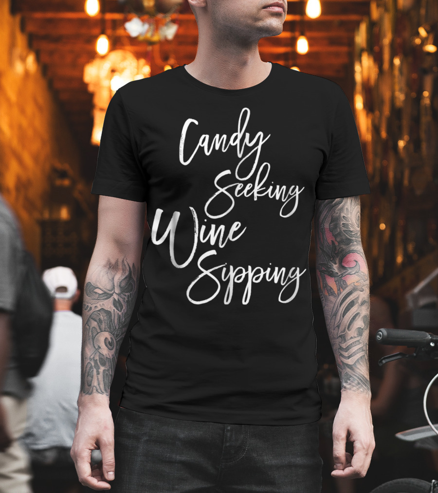 Candy Seeking Wine Sipping T-Shirt