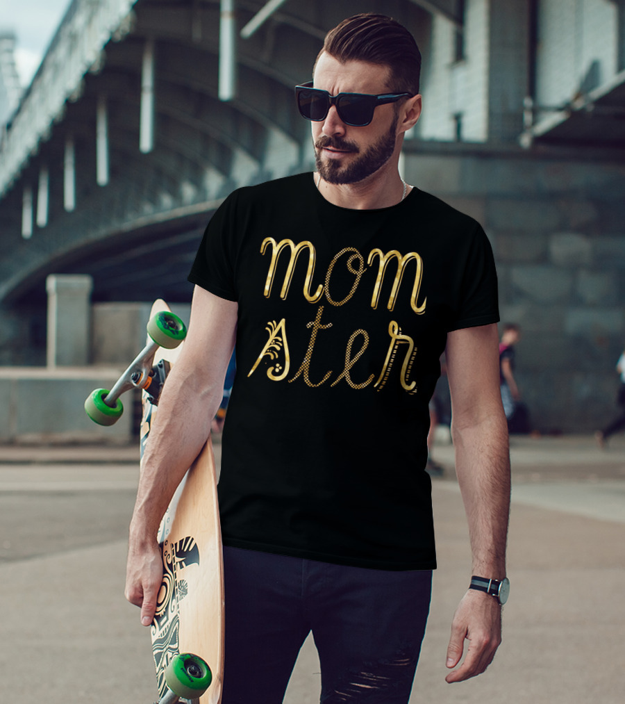 Halloween Momster Decorated Text T-Shirt