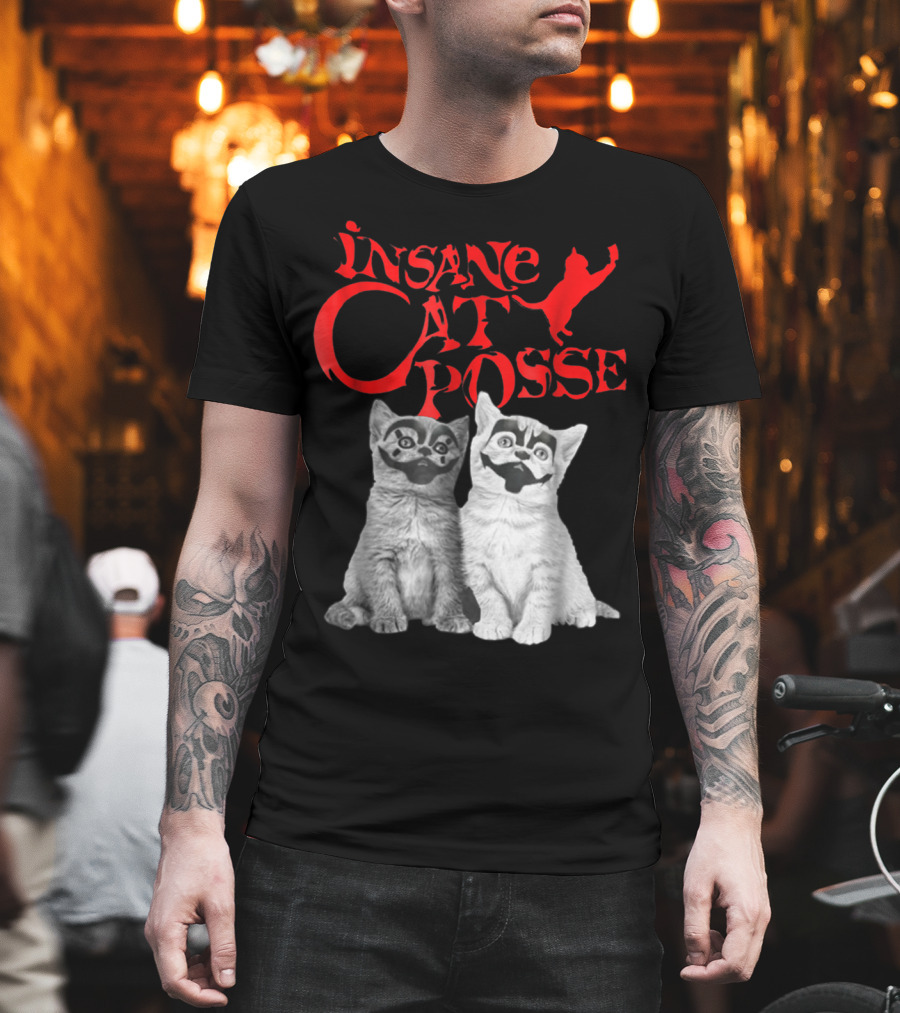 Insane Cat Posse Halloween Funny Clowns Mom Lover T-Shirt