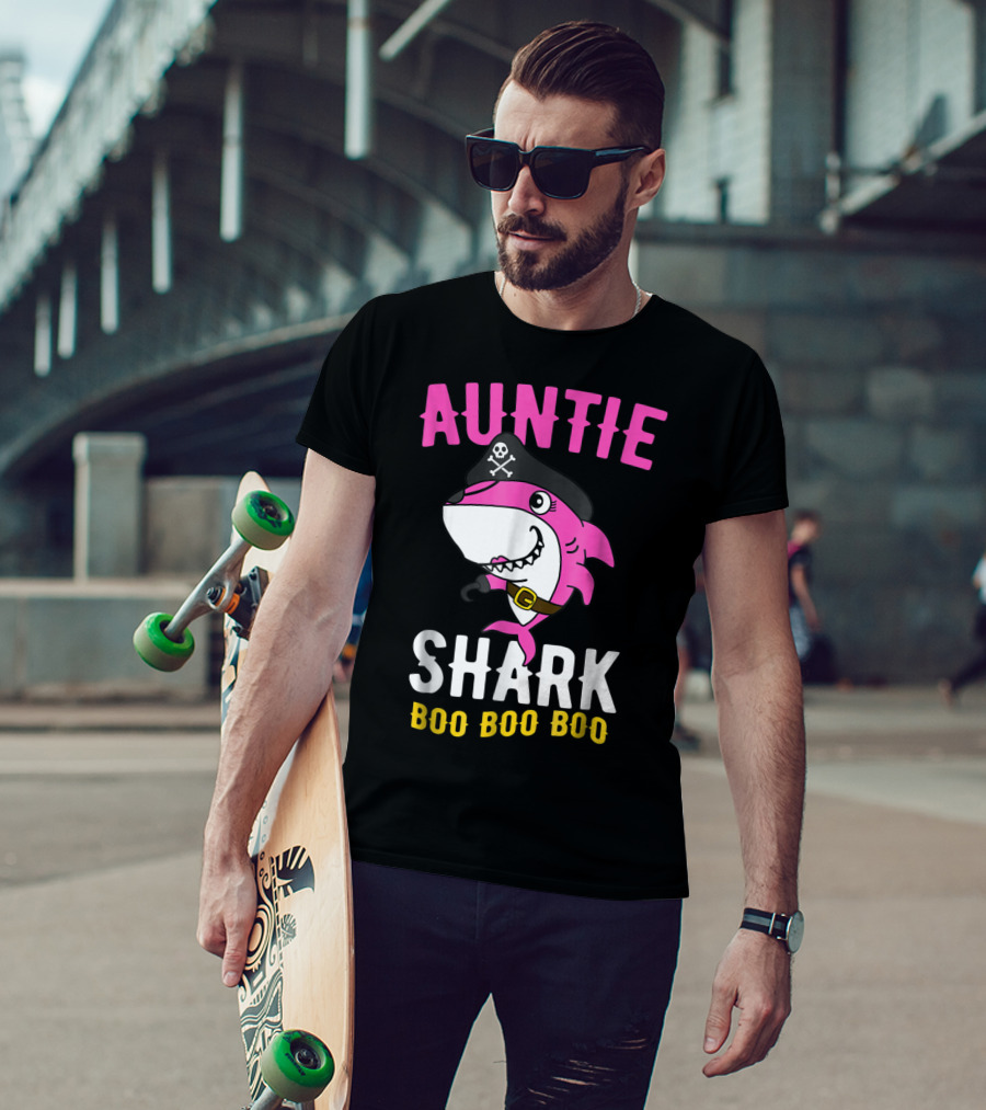 Auntie Pirate Shark Boo Boo Boo T-Shirt