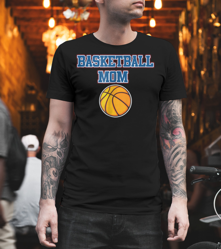 Basketball Mom Cute Cheer Vintage Mother Fan Basketball T-Shirt