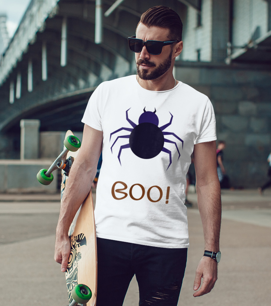 BOO Halloween Spider Design For Mom Sister Boyfriend Girl T-Shirt