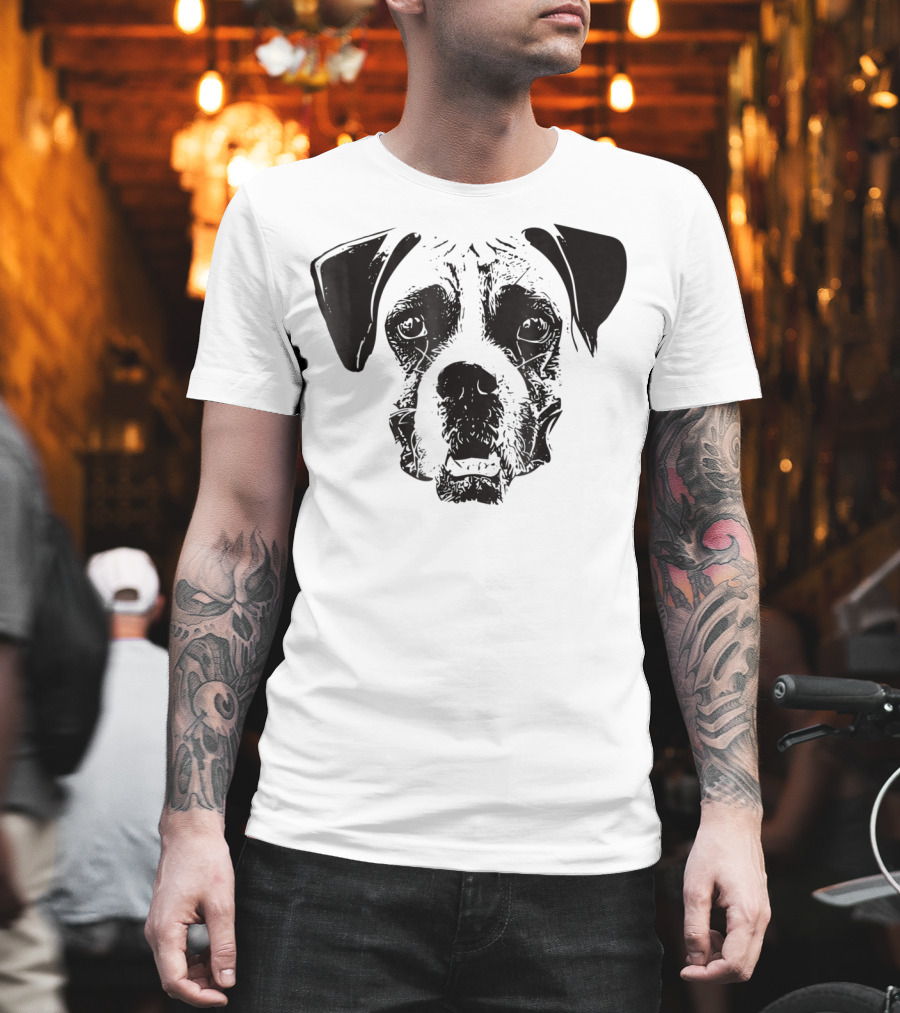 Boxer Dog Face Dog Mom or Dad Boxer Dog Face T-Shirt