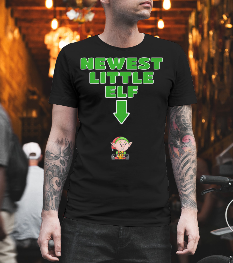 Newest Little Elf Christmas Expecting Mom To Be Pregnant Wife T-Shirt