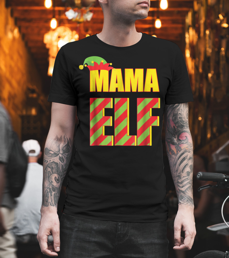 Mama Elf Christmas Family Matching Fun Women T-Shirt