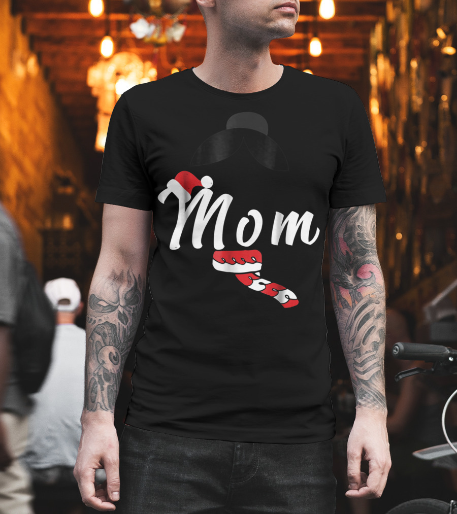 Cool Mom Christmas Santa Hat Candy Cane Family Matching Holiday T-Shirt