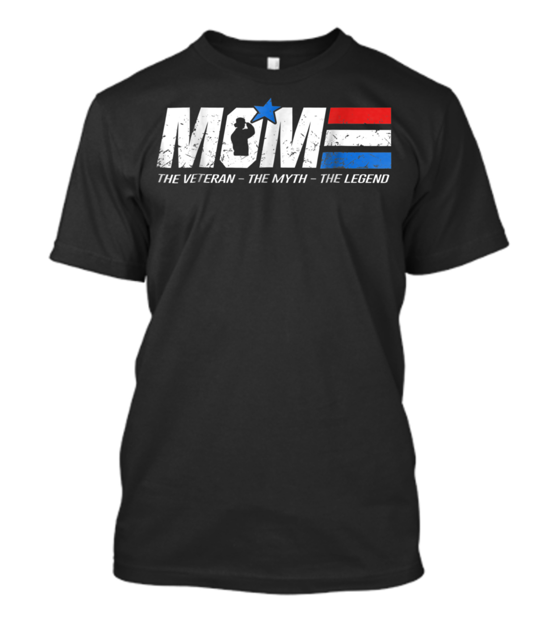 Cool Mom The Veteran The Myth The Legend Star Silhouette Red White Blue T-Shirt
