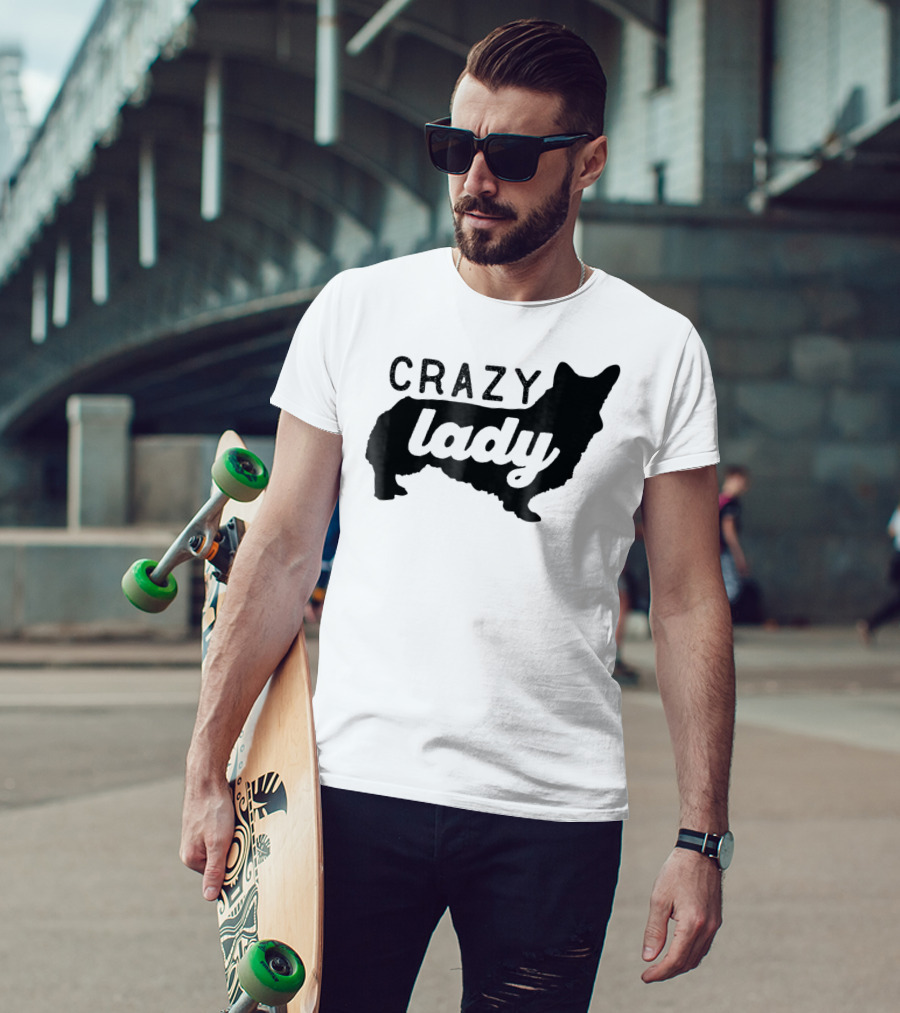 Crazy Corgi Lady Dog Mom Mama Corgi Lover T-Shirt