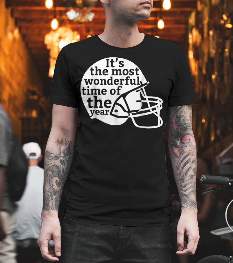 It's The Most Wonderful Time Of The Year Football Helmet T-Shirt