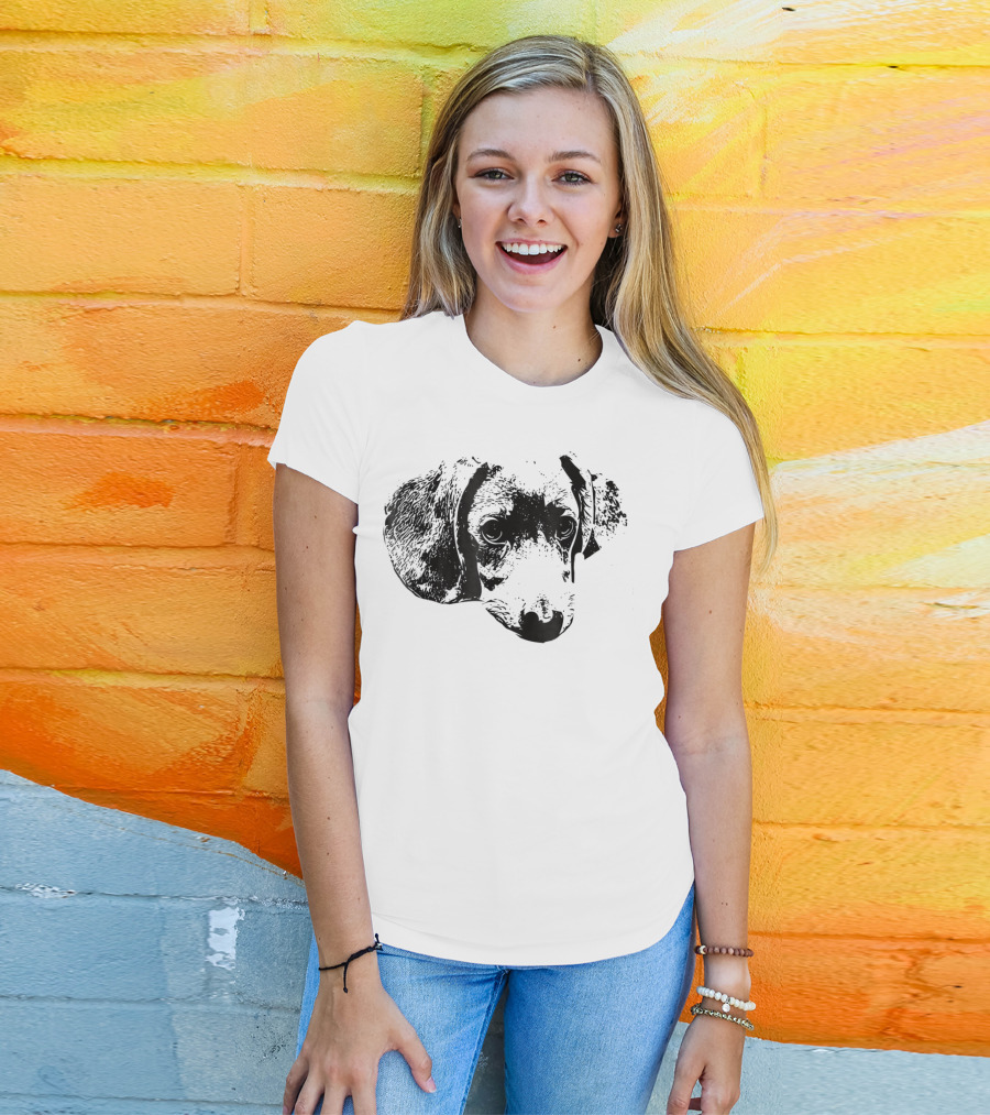 Dachshund Face Dog Mom Dad T-Shirt