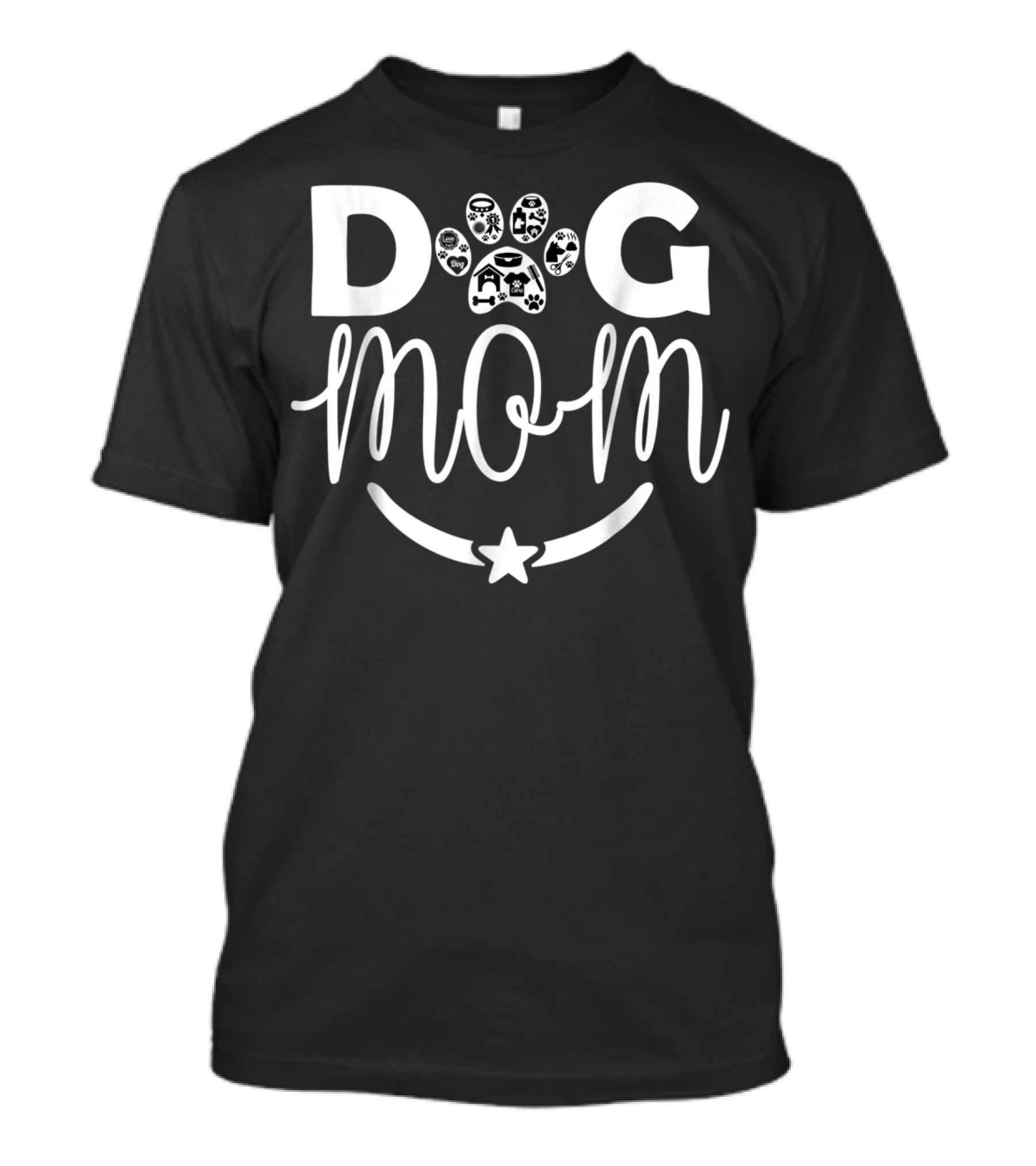 Dog Mom Perfect Funny Family Paw Print Star T-Shirt