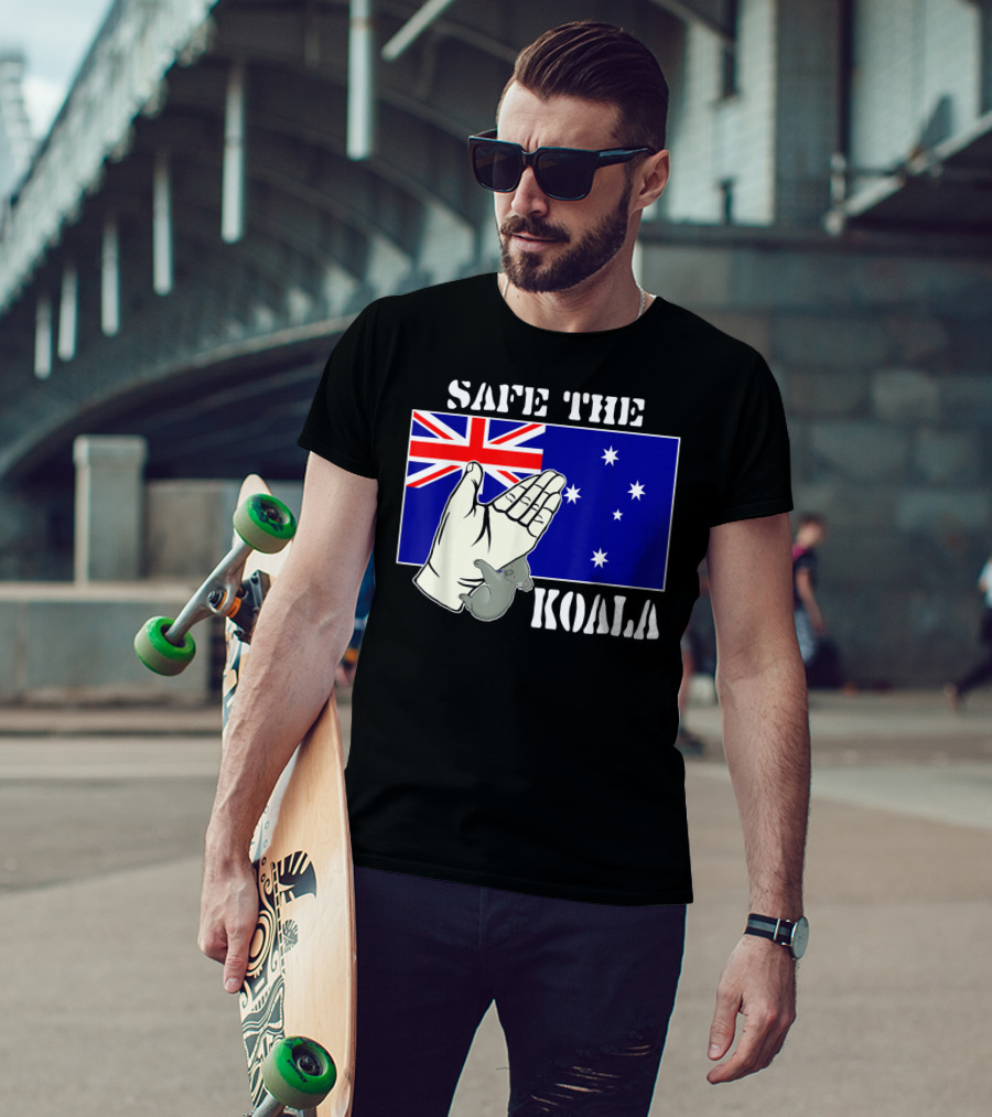 Safe The Koala Australia Flag Animal Welfare Koala T-Shirt