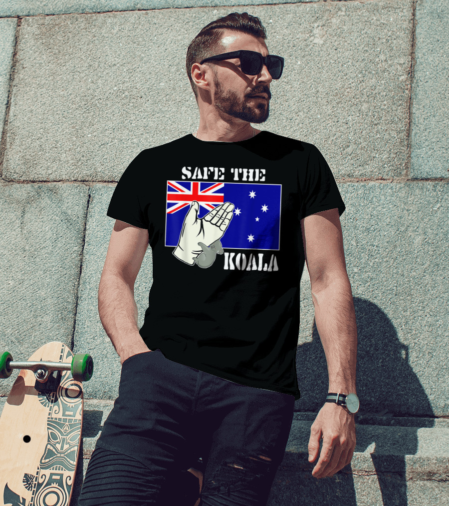 Safe The Koala Australia Flag Animal Welfare Koala T-Shirt