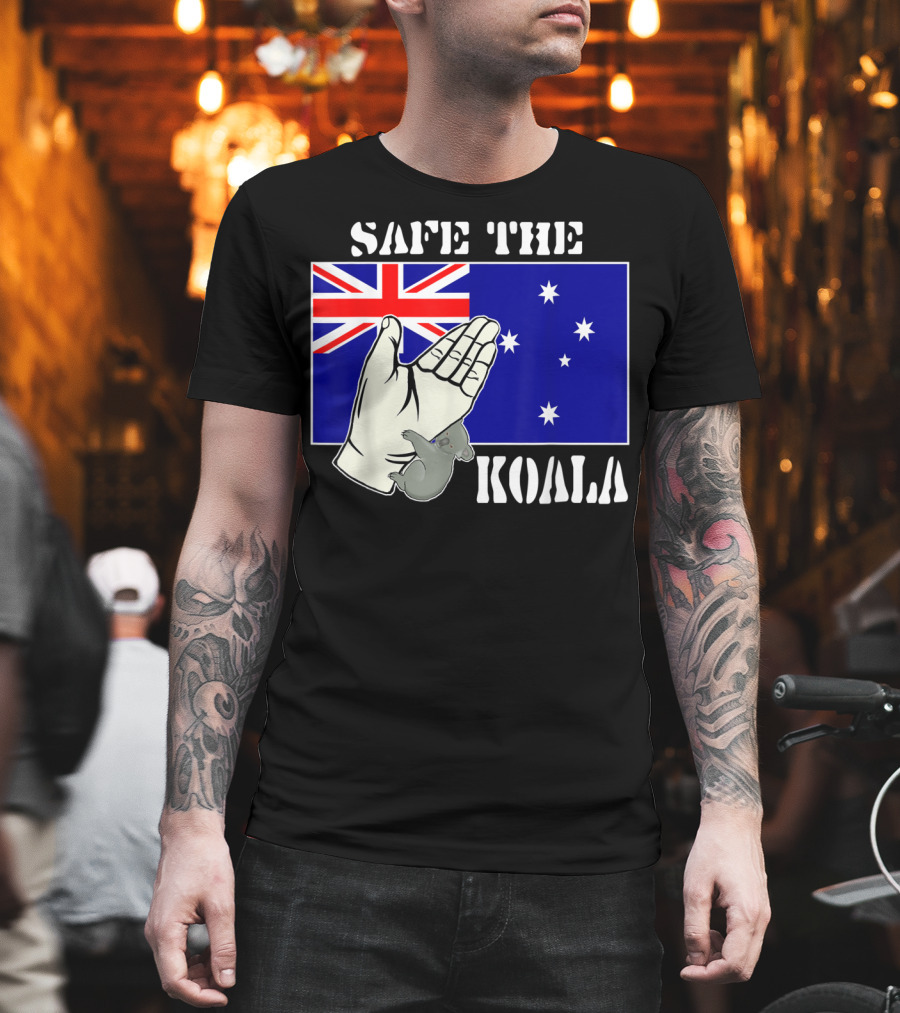 Safe The Koala Australia Flag Animal Welfare Koala T-Shirt