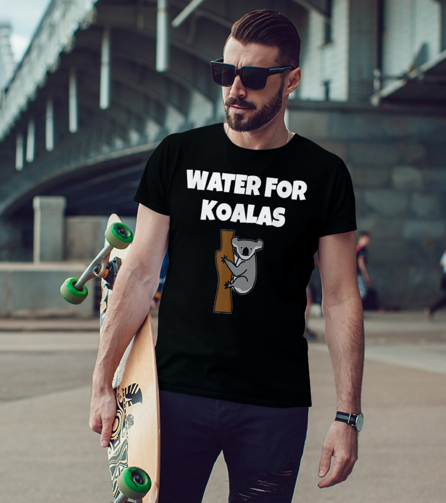 Water For Koalas In Australia Koala Climbing Tree T-Shirt