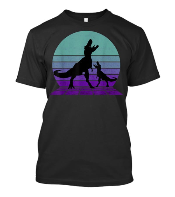 Trex Dinosaur Tyrannosaurus Father's Day Retro T-Shirt