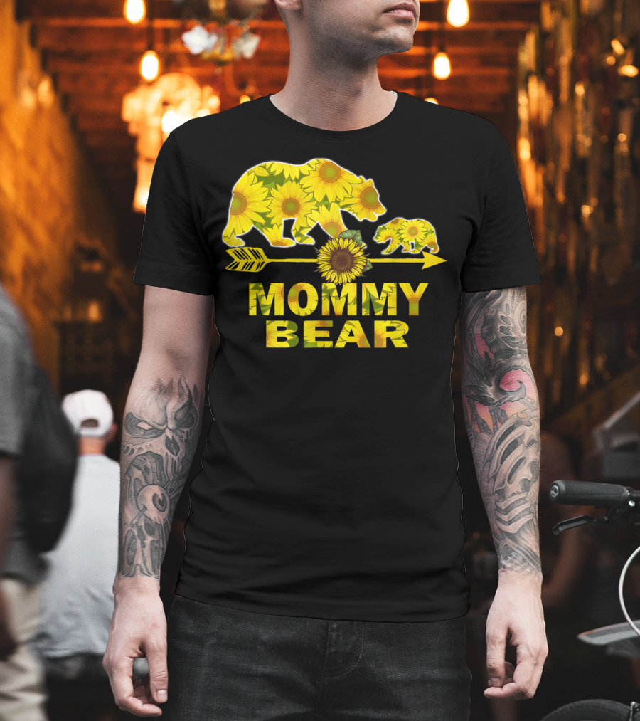Mommy Bear Sunflower Arrow Mother Father T-Shirt