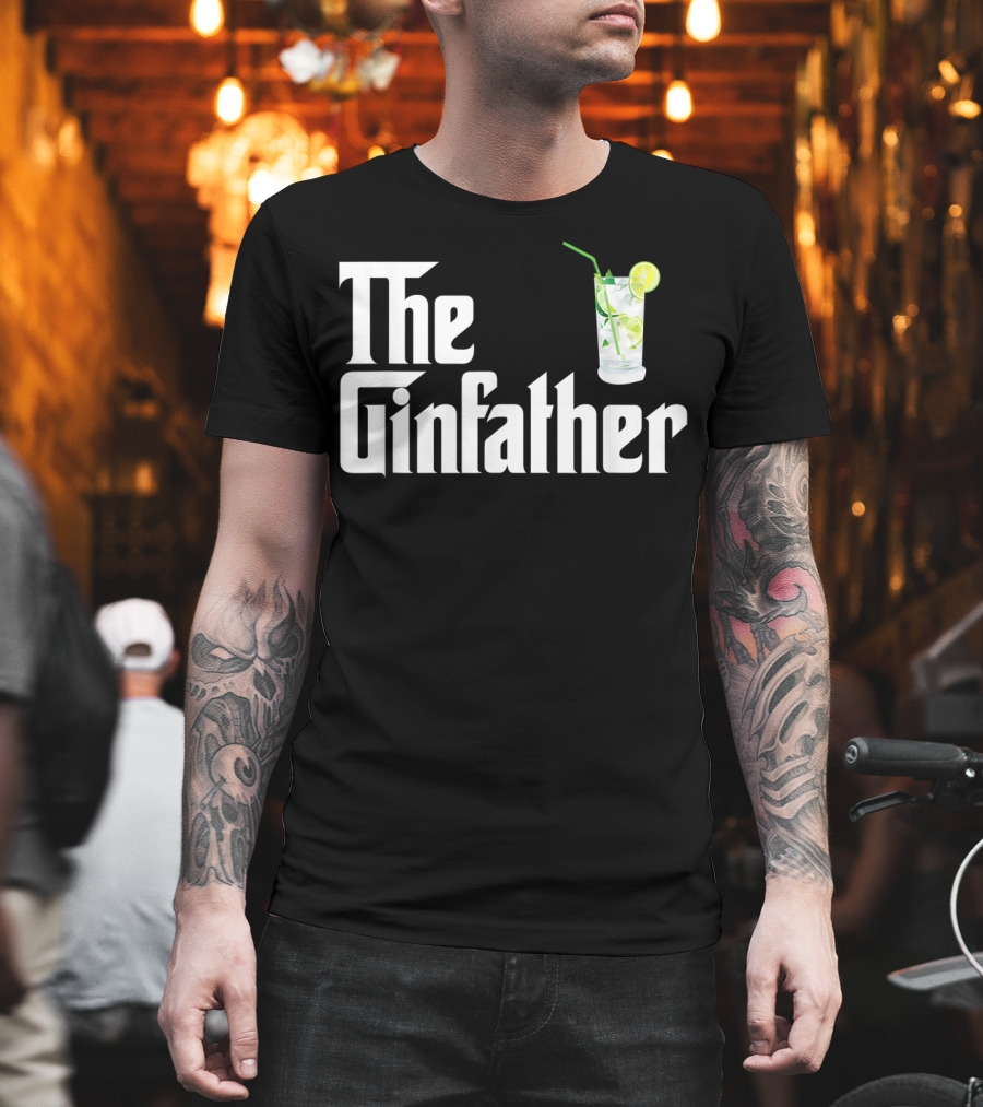 The Gin Father With Lime And Straw Gin And Tonic T-Shirt